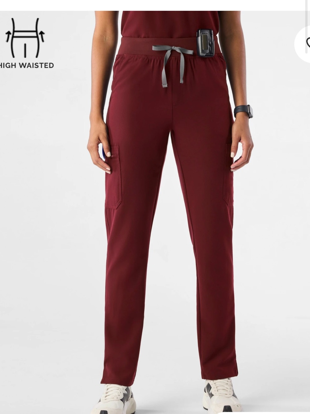 FIGS High Waisted Yola Skinny Scrub Pant™ Maroon XXLP